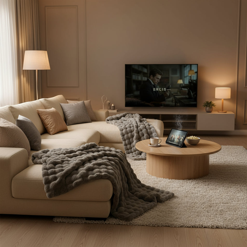 Oversized Plush Faux Fur Throw