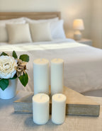 Minimalist Ribbed Pillar Candles